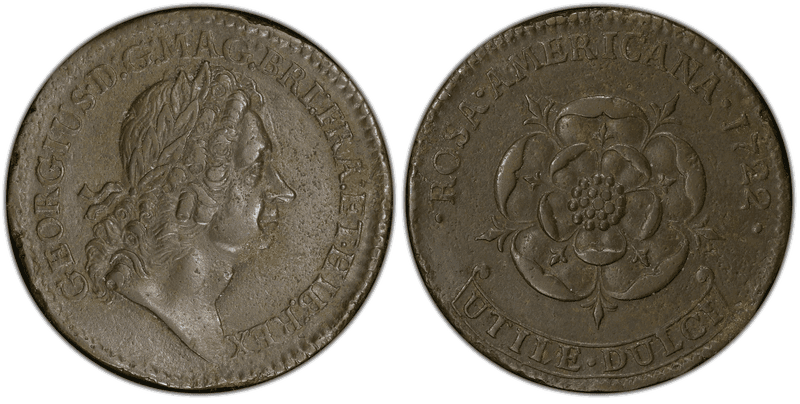 1722 Twopence Rosa Americana
