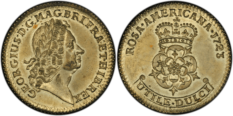 1723 Twopence Rosa Americana - Silvered