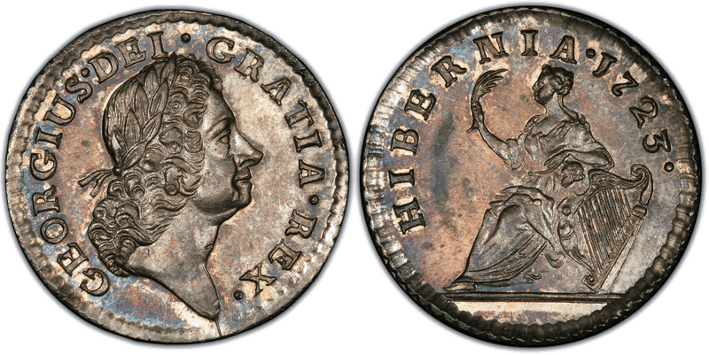 1723 P 1/2P Hibernia - Silver