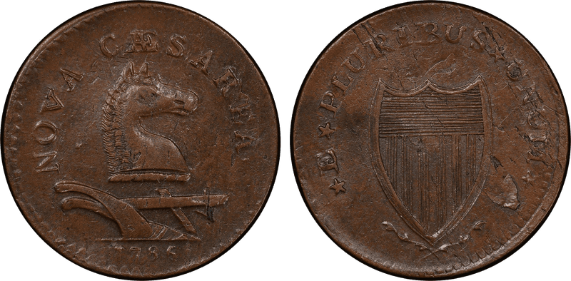 1786 NJ 1/2P PLUKIBUS Error Half Penny