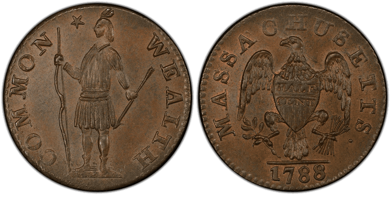 1788 1/2C Massachusetts Half Cent