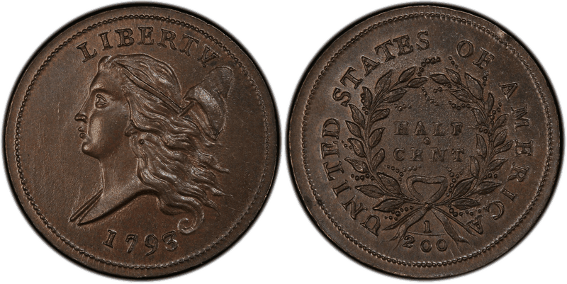 Liberty Cap Left Half Cents 1793 series coin