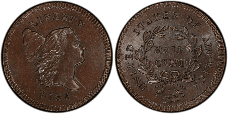 1795 Liberty Cap Right Half Cent - Lettered Edge