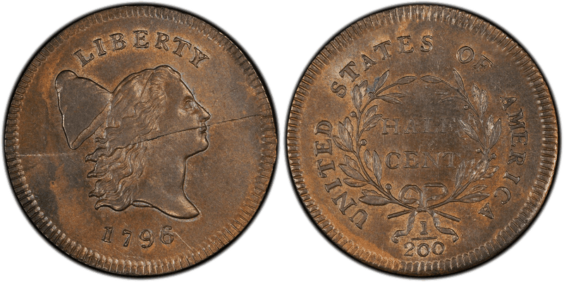 1796 Liberty Cap Right Half Cent - No Pole