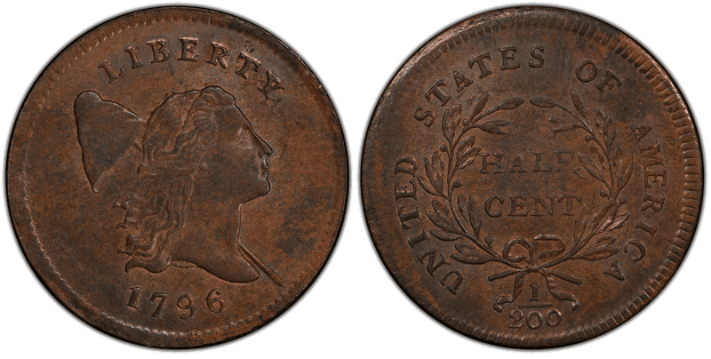 1796 Liberty Cap Right Half Cent - With Pole
