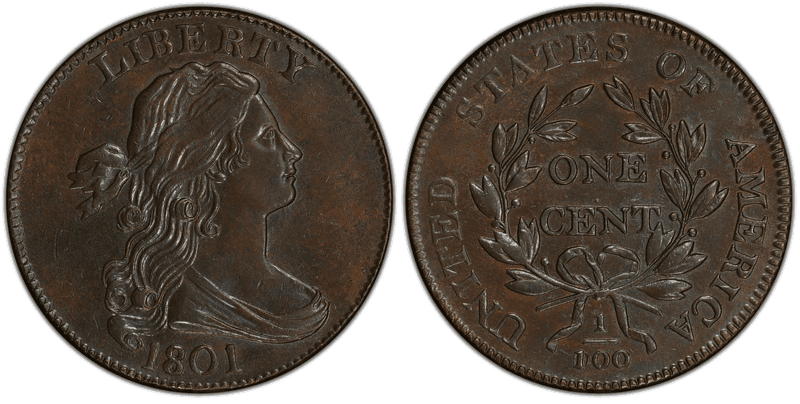 1801 Draped Bust Cent - 100/000 Fraction