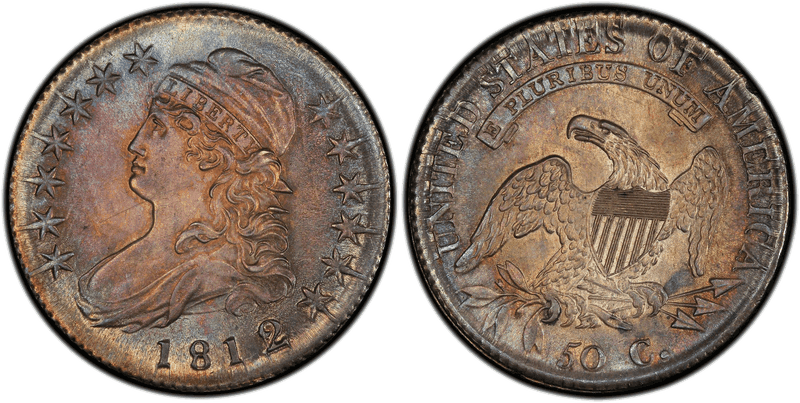 1812 Capped Bust Half Dollar - 2/1 Small 8