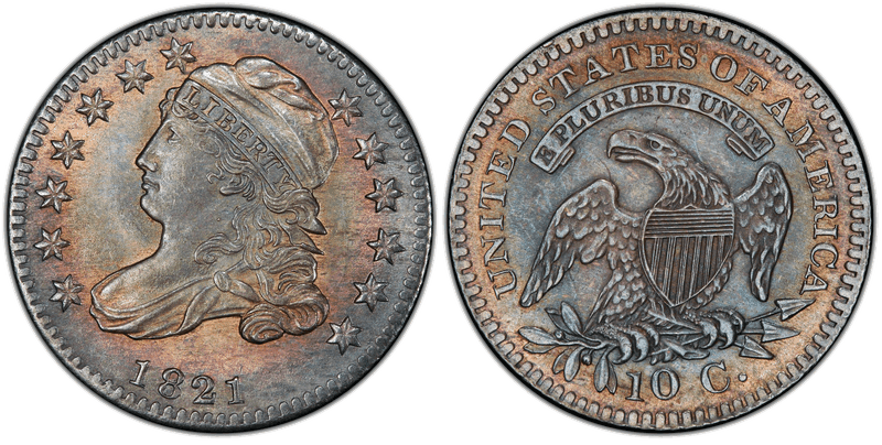 1821 Capped Bust Dime - Small Date