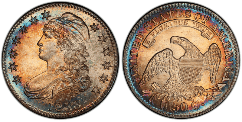 1833 Capped Bust Half Dollar