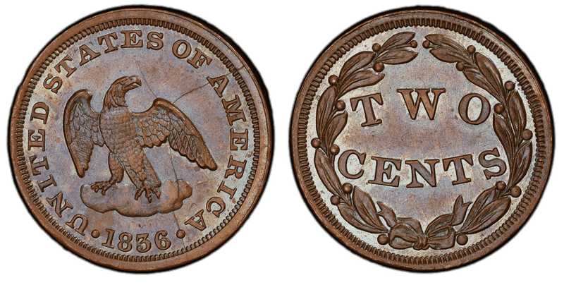 1836 Proof Two Cent Pattern - J-54