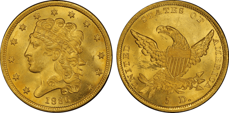 1836 Classic Head Half Eagle