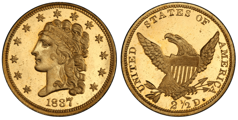 1837 Proof Classic Head Quarter Eagle