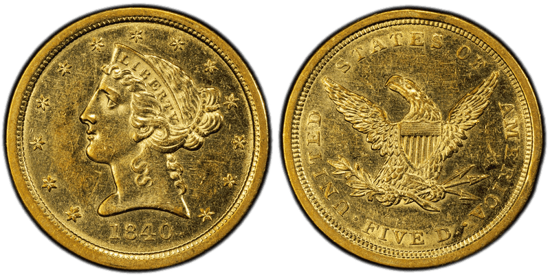 1840 Liberty Head Half Eagle