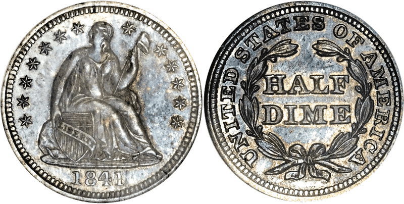 1841 Proof Seated Liberty Half Dime