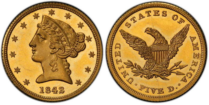 1842 Proof Liberty Head Half Eagle