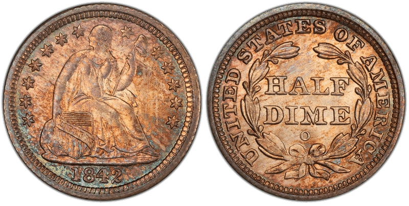 1842 Seated Liberty Half Dime