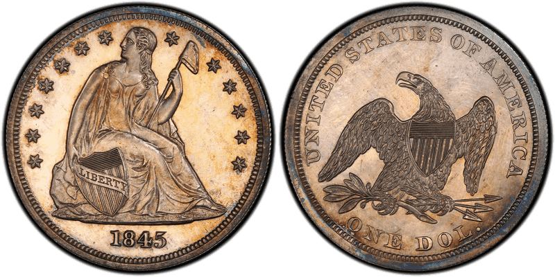 1845 Seated Liberty Dollar