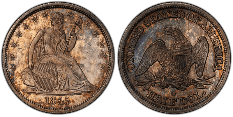 1845 Seated Liberty Half Dollar