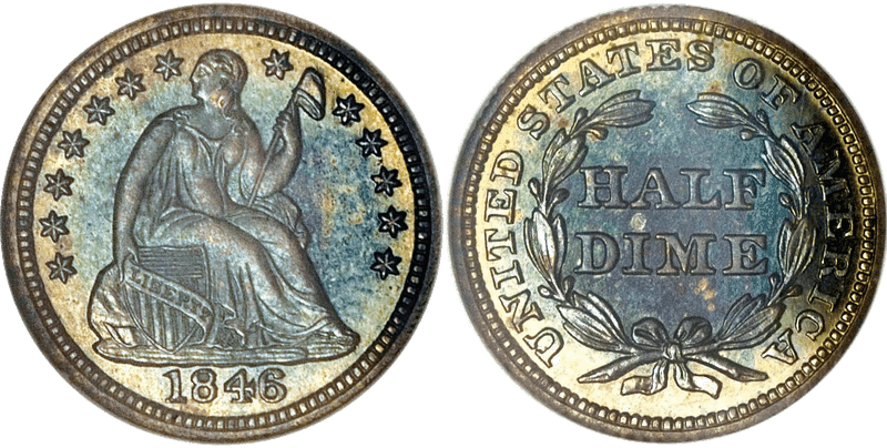 1846 Seated Liberty Half Dime
