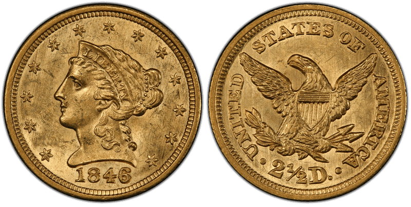 1846 Liberty Head Quarter Eagle