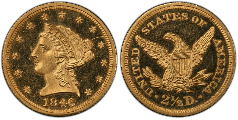 1846 Proof Liberty Head Quarter Eagle