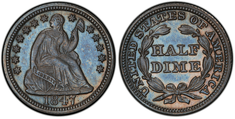 1847 Seated Liberty Half Dime