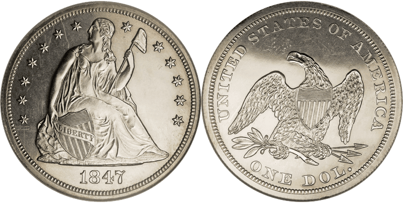 1847 Seated Liberty Dollar