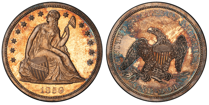 1850 Seated Liberty Dollar