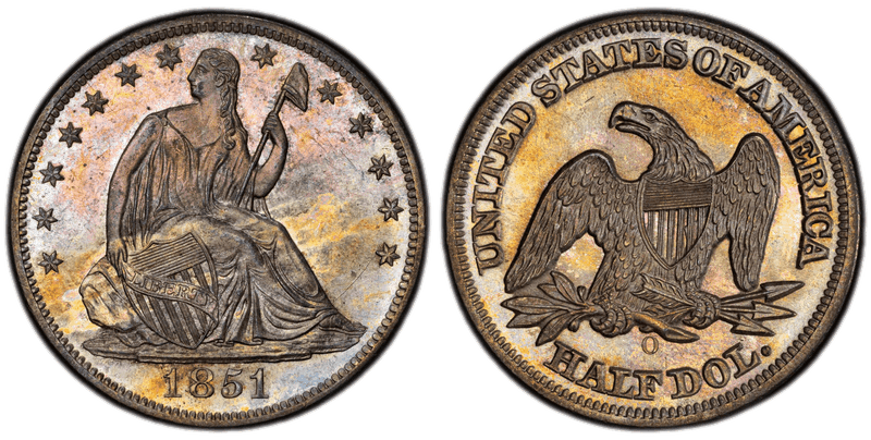 1851 Seated Liberty Half Dollar