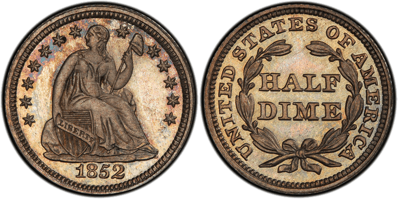 1852 Proof Seated Liberty Half Dime