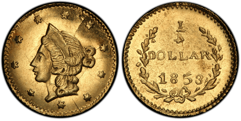 1853 Gold Quarter - BG-209