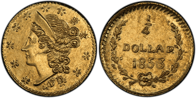 1853 Gold Quarter - BG-212