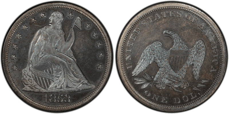 1853 Seated Liberty Dollar