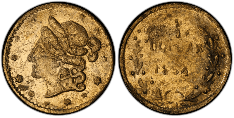 1854 Gold Quarter - BG-216