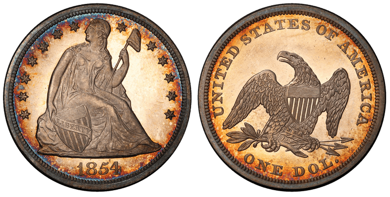 1854 Seated Liberty Dollar