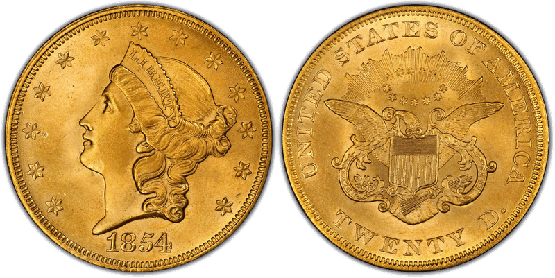 1854 Liberty Head Double Eagle - Small Date