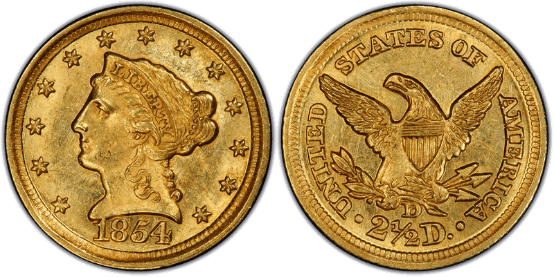 1854 (D) Liberty Head Quarter Eagle