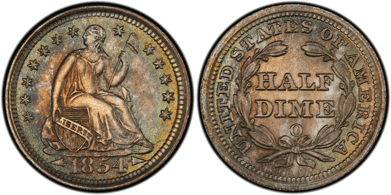 1854 Seated Liberty Half Dime