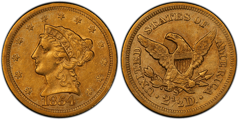 1854 (S) Liberty Head Quarter Eagle