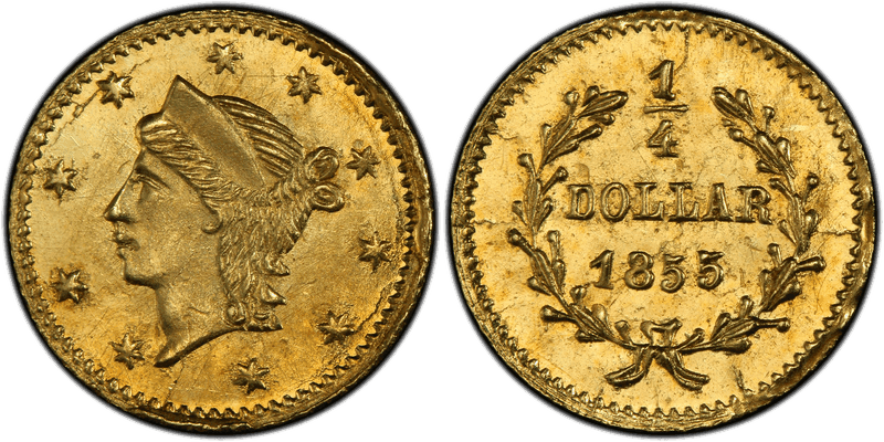 1855 Gold Quarter - BG-225