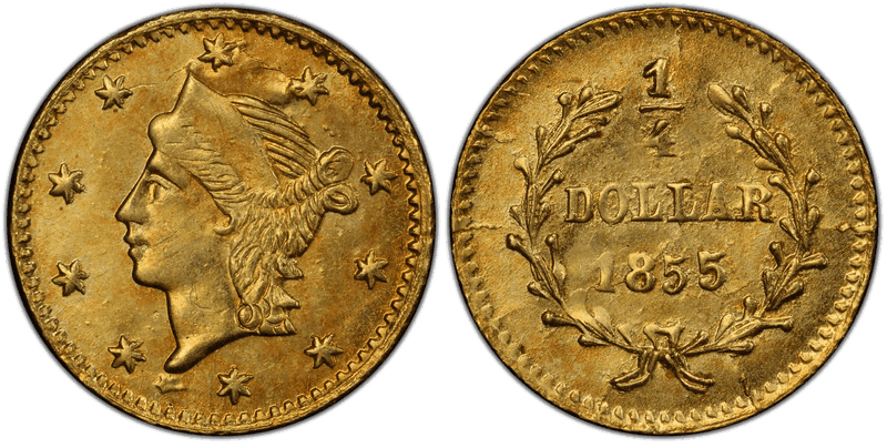 1855 Gold Quarter - BG-226