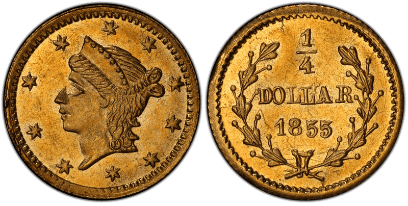 1855 Gold Quarter - BG-226A