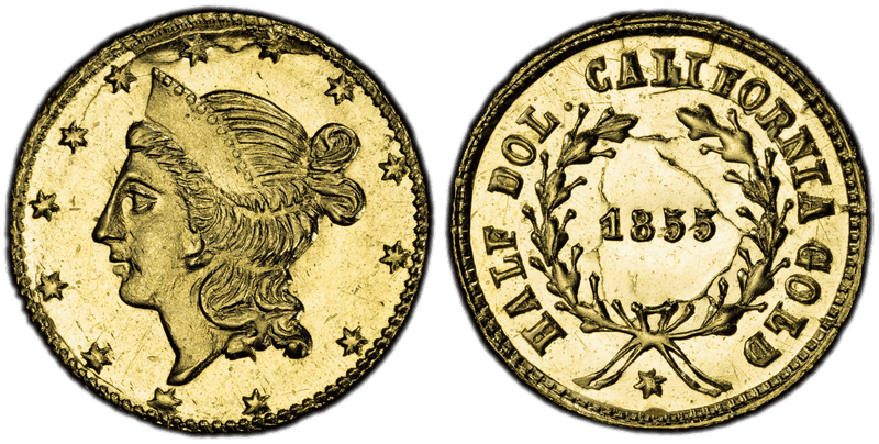1855 Gold Half Dollar - BG-433