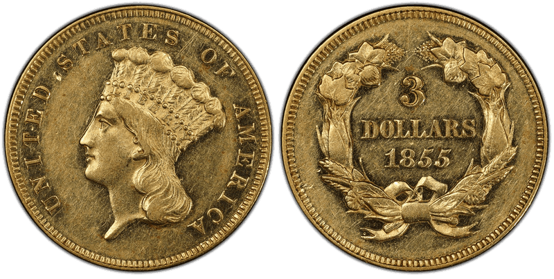 1855 Indian Princess Three Dollar