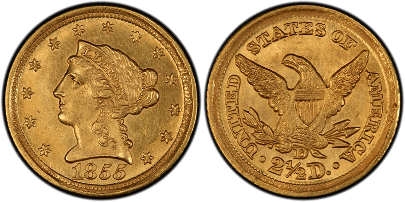 1855 (D) Liberty Head Quarter Eagle