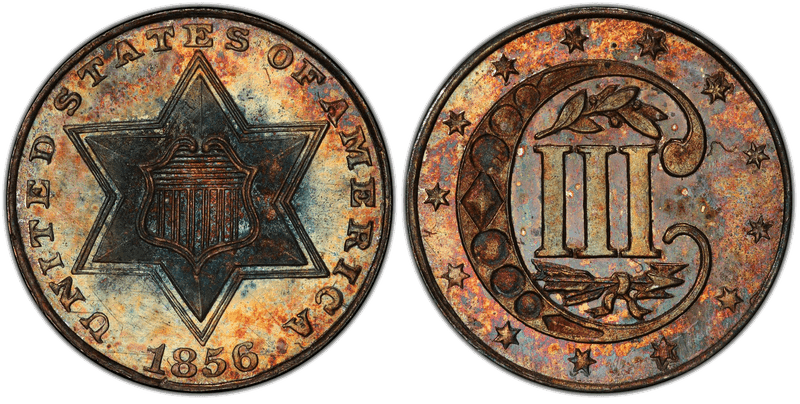 1856 Proof Silver Three Cent Piece