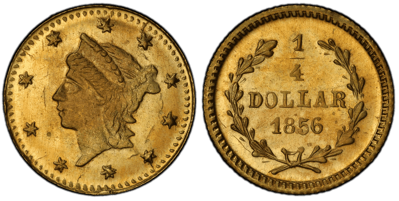 1856 Gold Quarter - BG-229