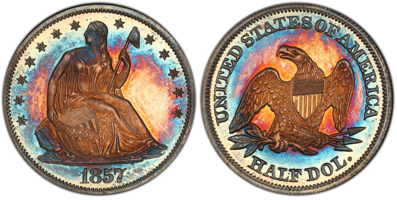 1857 Proof Seated Liberty Half Dollar