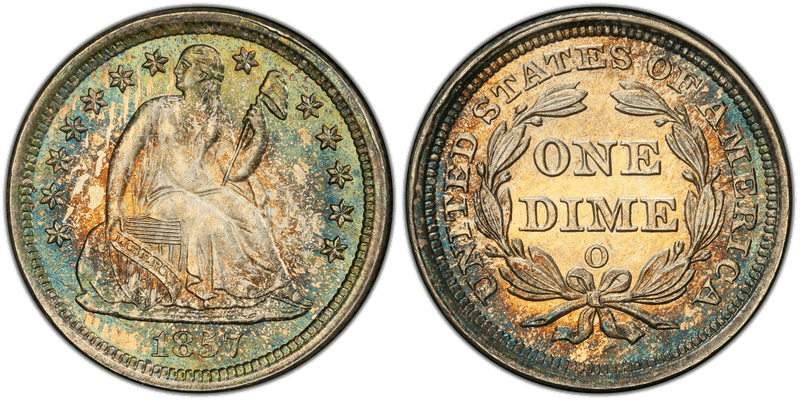 1857 Seated Liberty Dime