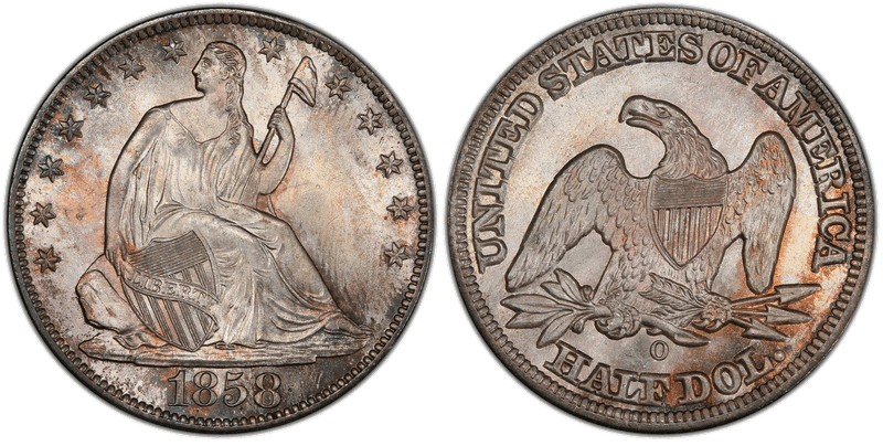 1858 Seated Liberty Half Dollar